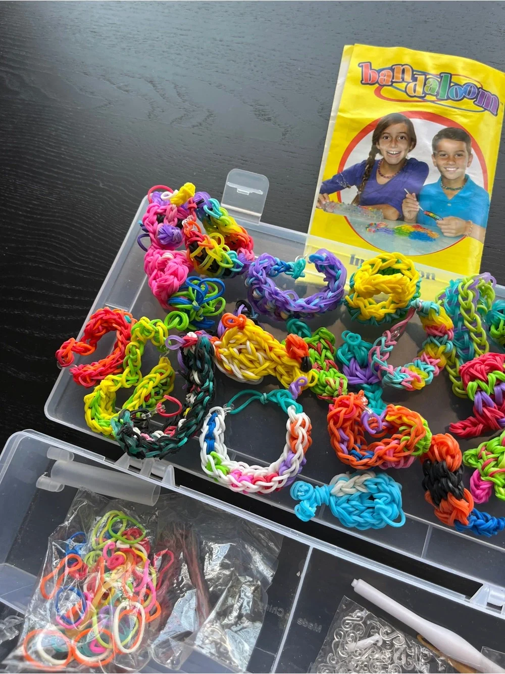 Bandaloom Rubber Band Bracelet Making Kit Craft Set Organizer & Instructions